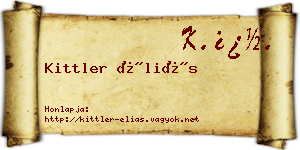 Kittler Éliás névjegykártya